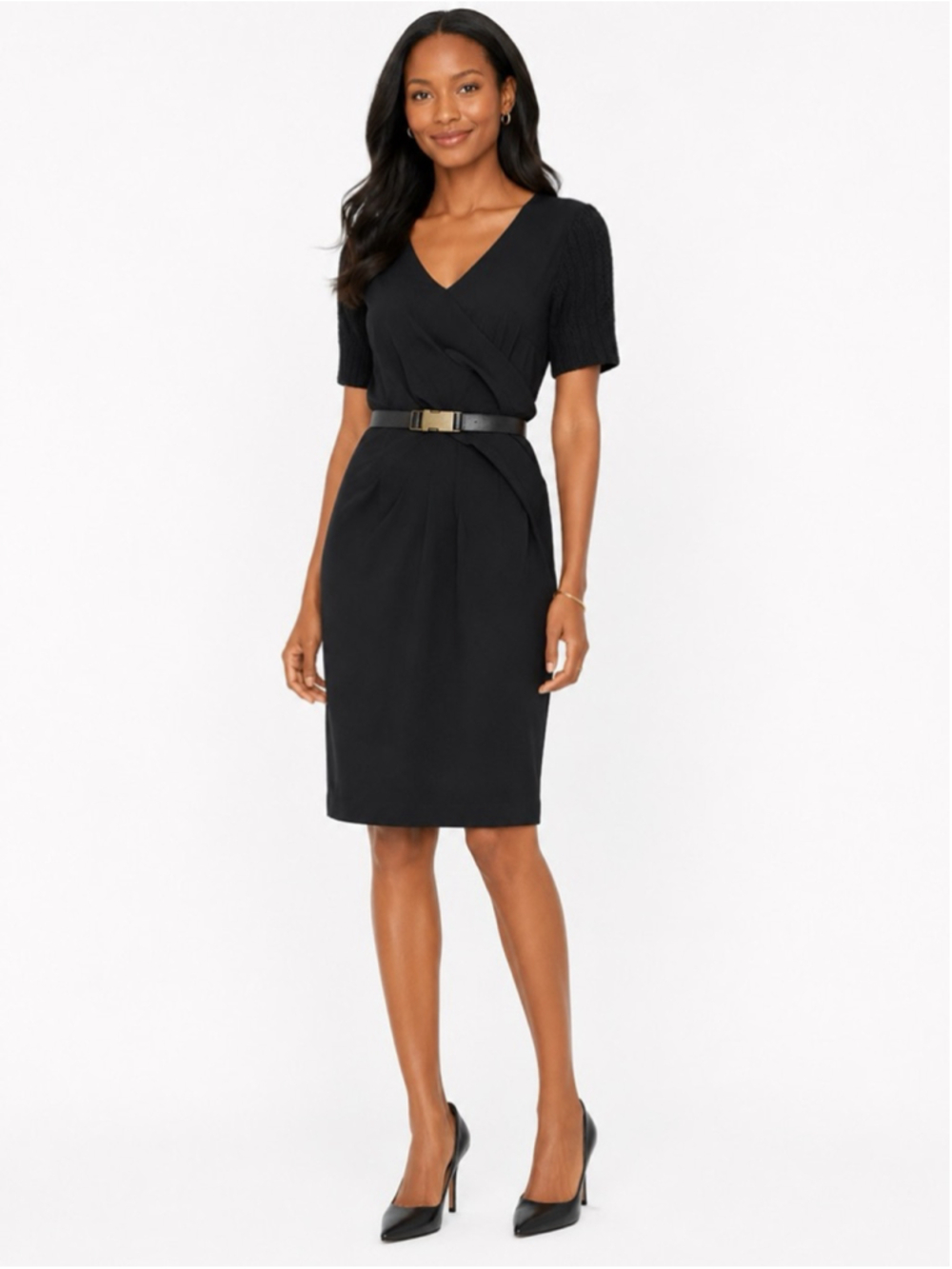NUE by Shani Black Plus Size 14 Belted Dress NWT